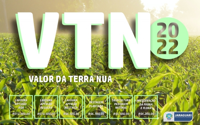 Tabela dos Valores de Terra - VTN 2022