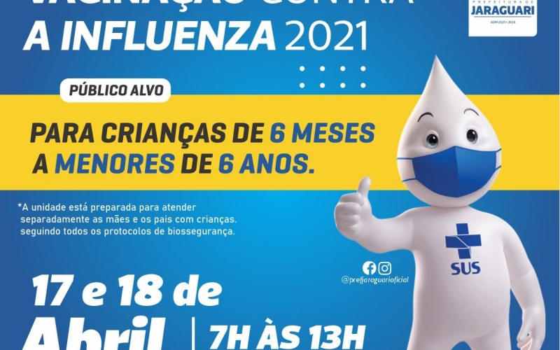 COMEÇA NESTE FINAL DE SEMANA, A CAMPANHA DE VACINAÇÃO CONTRA A INFLUENZA 2021 