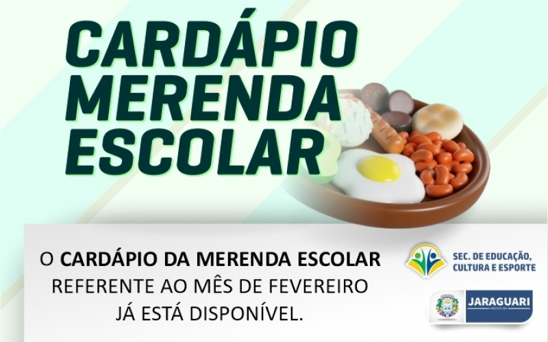 Cardápio Merenda Escolar - FEVEREIRO