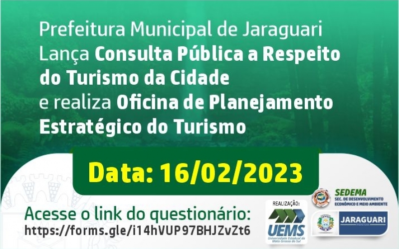 Consulta Pública e realização de Oficina de Planejamento Estratégico do Turismo 