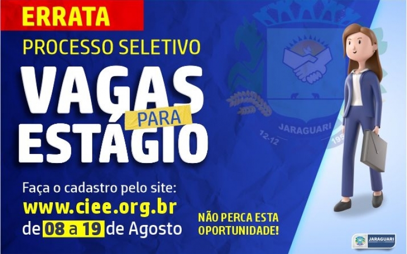 ERRATA - Processo Seletivo para Vagas de Estágio