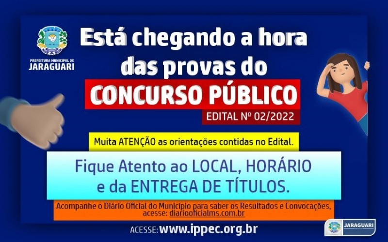 Está chegando a hora das provas do CONCURSO PÚBLICO