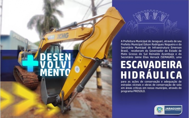 Prefeitura recebe uma Escavadeira Hidráulica