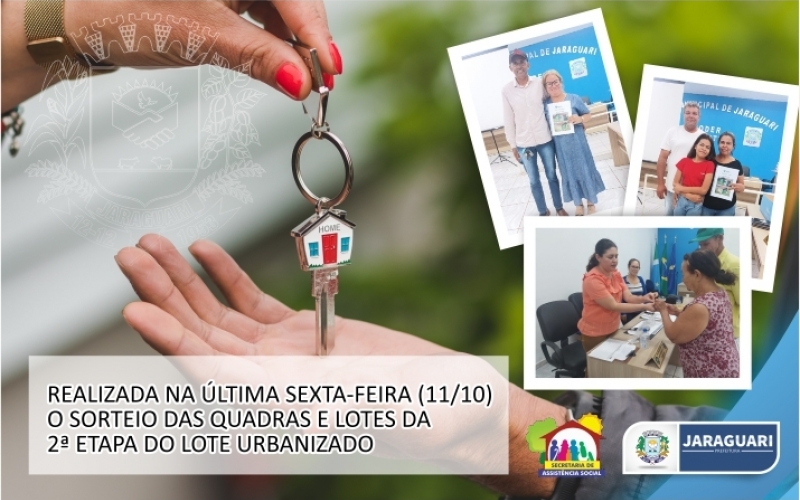 Realizado Sorteio da 2ª Etapa do Lote Urbanizado