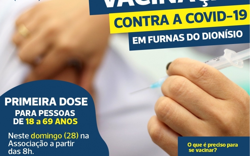 Neste domingo começa a vacinação contra a covid-19 em Furnas do Dionísio